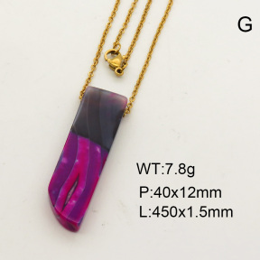 Natural Agate SS Necklace  FN0000680aakl-900