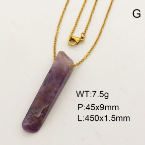 Natural Amethyst SS Necklace  FN0000681aakl-900