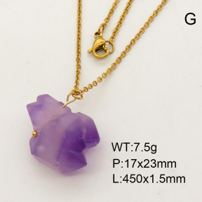 Natural Amethyst SS Necklace  FN0000683aakl-900