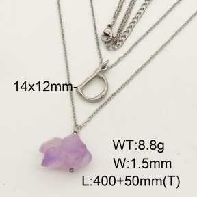 Natural Amethyst SS Necklace  FN0000691bbml-900