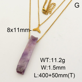 Natural Amethyst SS Necklace  FN0000737vbnl-900