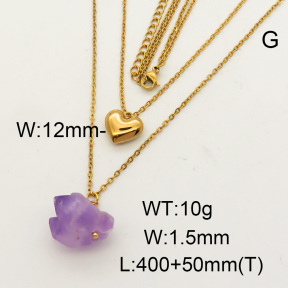 Natural Amethyst SS Necklace  FN0000740abol-900