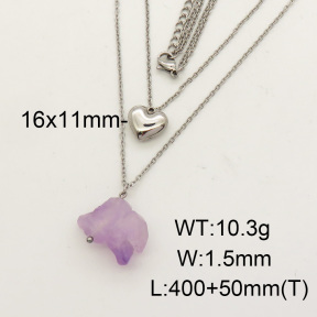 Natural Amethyst SS Necklace  FN0000747vbnb-900