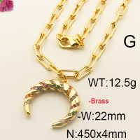 Fashion Brass Necklace  F6N402474vhmv-J40