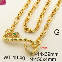 Fashion Brass Necklace  F6N402487vhov-J40