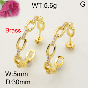 Fashion Brass Earrings  F3E401725bbov-L017