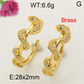 Fashion Brass Earrings  F3E401731bbov-L017