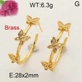Fashion Brass Earrings  F3E401732bbov-L017