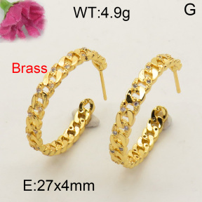 Fashion Brass Earrings  F3E401733bbov-L017