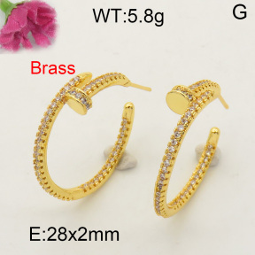 Fashion Brass Earrings  F3E401736bbov-L017