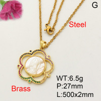 Fashion Brass Necklace  F3N402481ahlv-L017