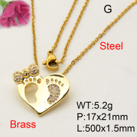 Fashion Brass Necklace  F3N402486aakl-L017