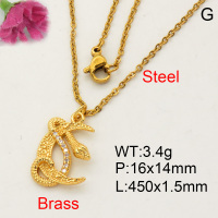Fashion Brass Necklace  F3N402495ablb-L017