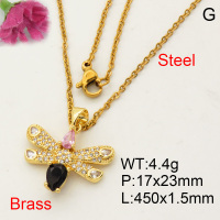 Fashion Brass Necklace  F3N402503ablb-L017