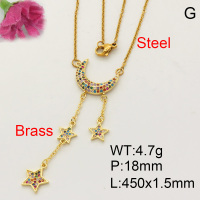 Fashion Brass Necklace  F3N402524vbpb-L017