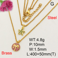 Fashion Brass Necklace  F3N402545aakl-L017