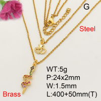 Fashion Brass Necklace  F3N402548aakl-L017