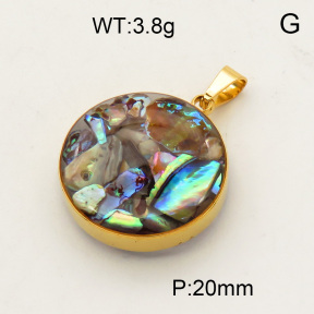 Natural Abalone Shell SS Pendant  3P4000478aako-Y008