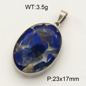 Natural Lazurite SS Pendant  3P4000499aakl-Y008