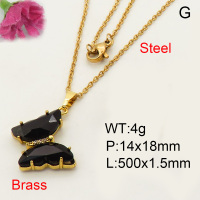 Fashion Brass Necklace  F3N402560vbnl-J66