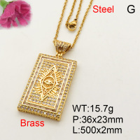 Fashion Brass Necklace  F3N402565ahlv-L017