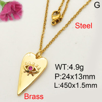 Fashion Brass Necklace  F3N402586vail-L017