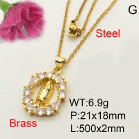 Fashion Brass Necklace  F3N402597aakl-L002