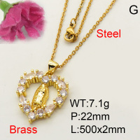 Fashion Brass Necklace  F3N402598aakl-L002