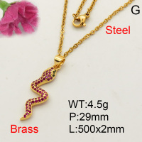 Fashion Brass Necklace  F3N402617baka-L002