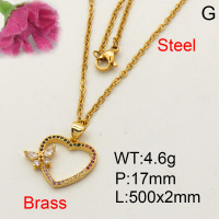 Fashion Brass Necklace  F3N402638baka-L002