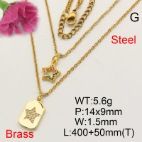 Fashion Brass Necklace  F3N402659ablb-L002