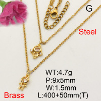 Fashion Brass Necklace  F3N402688baka-L002