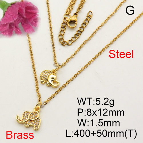 Fashion Brass Necklace  F3N402704baka-L002