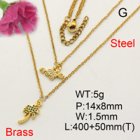 Fashion Brass Necklace  F3N402707aakl-L002