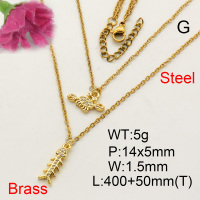 Fashion Brass Necklace  F3N402708baka-L002