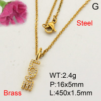 Fashion Brass Necklace  F3N402762avja-L002