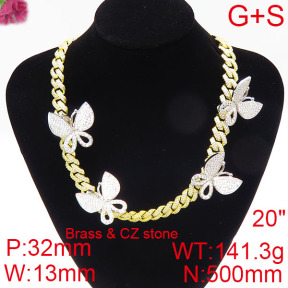 Fashion Brass Necklace  F6N402543ihnb-905