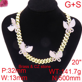 Fashion Brass Necklace  F6N402545iihb-905