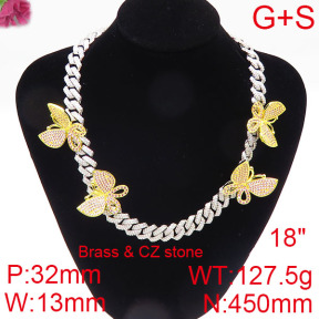 Fashion Brass Necklace  F6N402548ihob-905