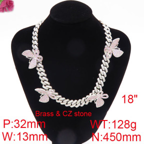 Fashion Brass Necklace  F6N402552ihob-905