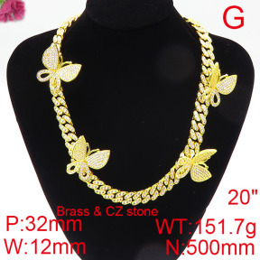 Fashion Brass Necklace  F6N402555ibmb-905