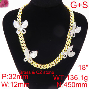 Fashion Brass Necklace  F6N402558hpkb-905