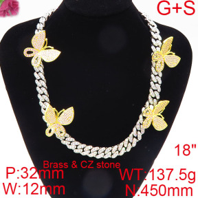 Fashion Brass Necklace  F6N402564ibmb-905