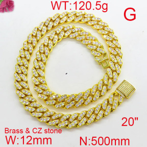 Fashion Brass Necklace  F6N402575hkib-905