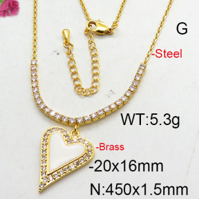 Fashion Brass Necklace  F6N402578bhia-J22