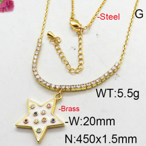 Fashion Brass Necklace  F6N402579bhia-J22