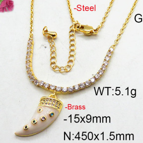 Fashion Brass Necklace  F6N402580bhia-J22