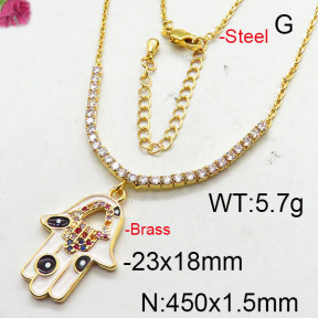 Fashion Brass Necklace  F6N402581bhia-J22
