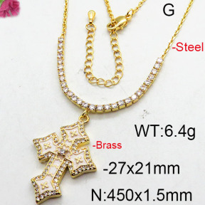 Fashion Brass Necklace  F6N402582bhia-J22