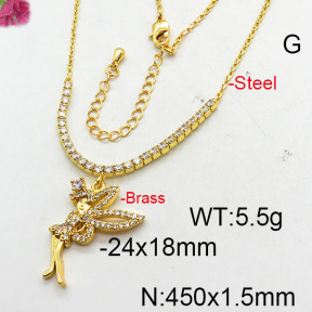 Fashion Brass Necklace  F6N402585bhia-J22